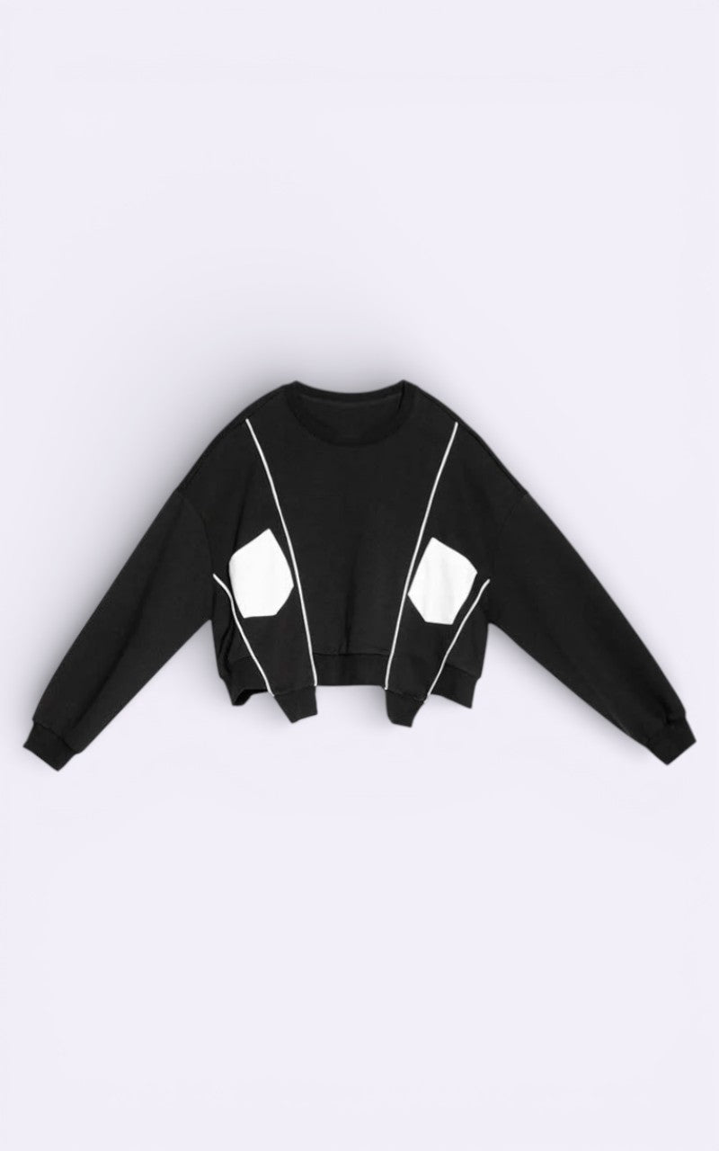 Minimal Techwear Black Sweatshirt