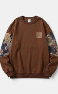 Oversized Bear Patchwork Sweatshirt