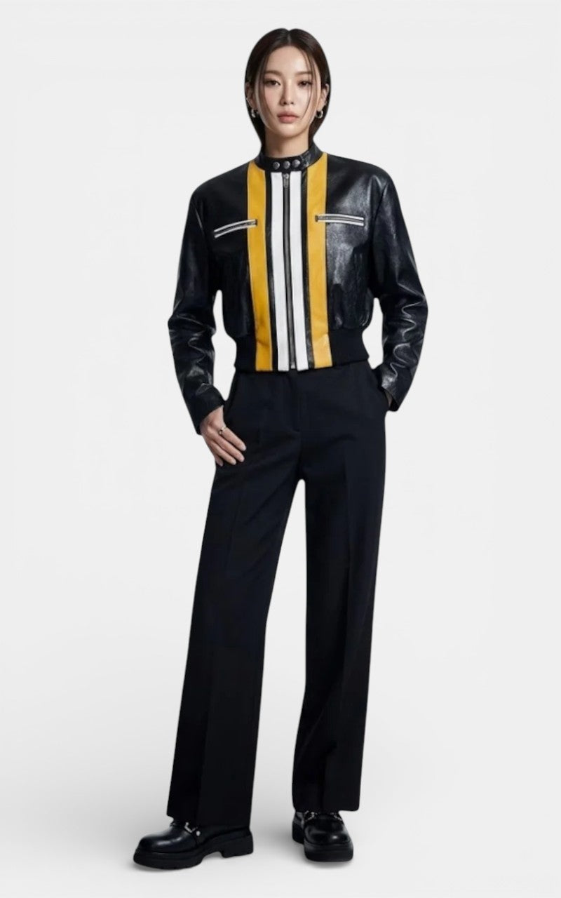 Patchwork Faux Leather Jacket