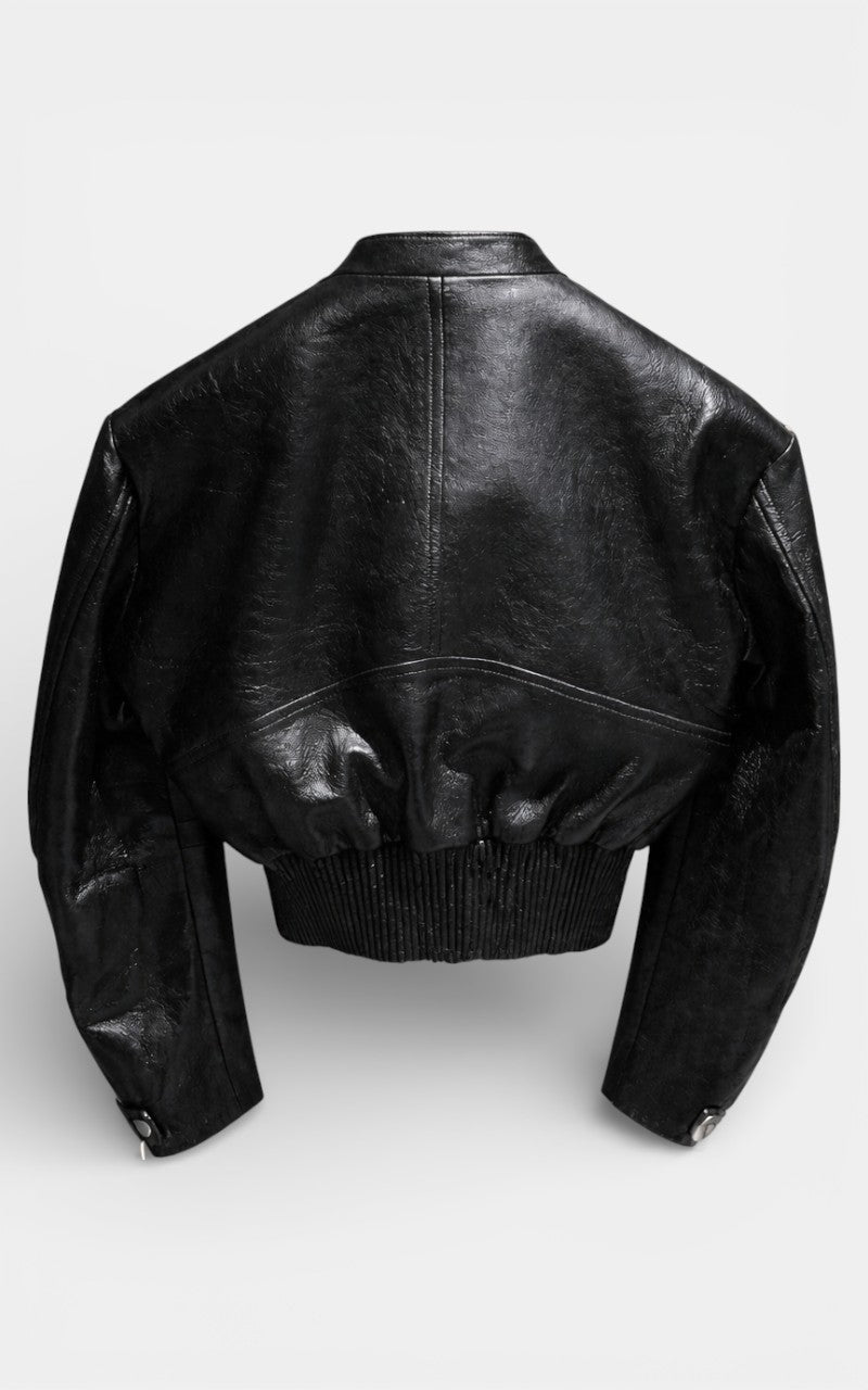 Patchwork Faux Leather Jacket