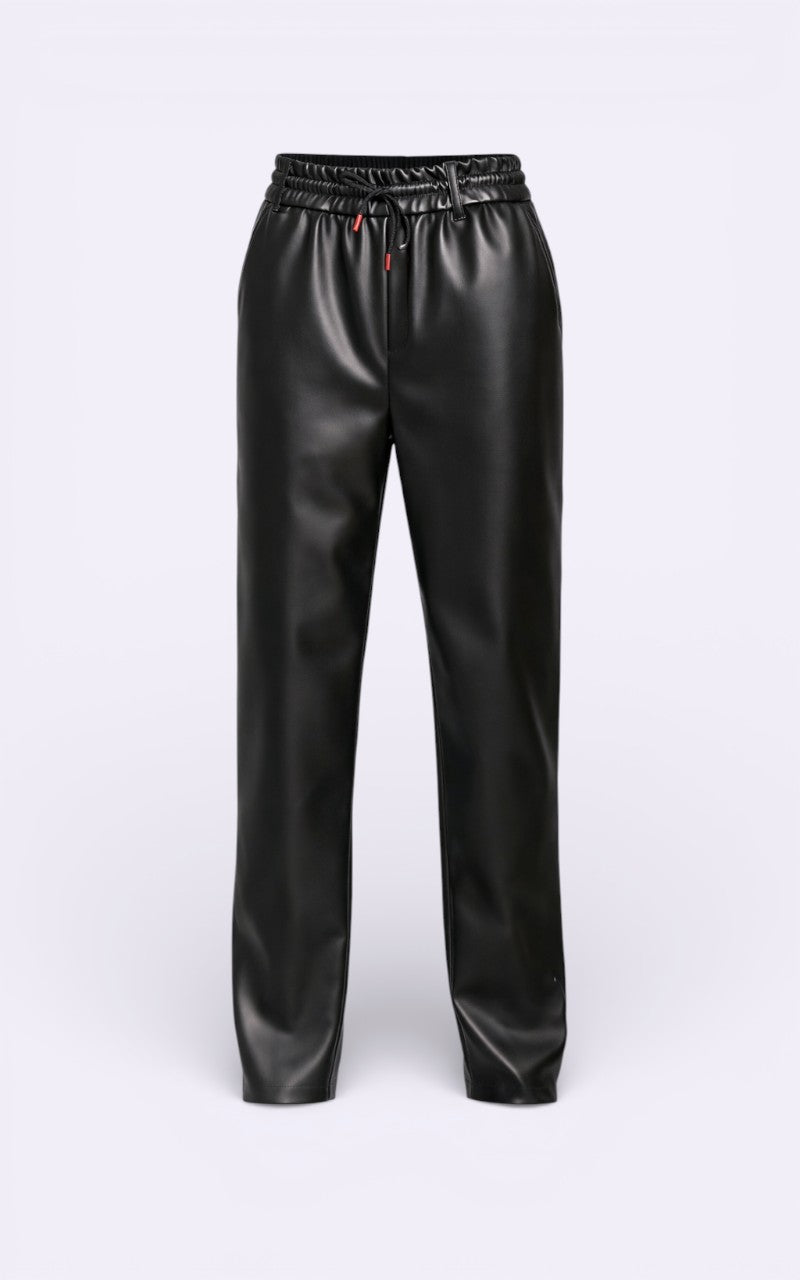 Punk Moto Wide-Leg Leather Pants