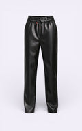 Punk Moto Wide-Leg Leather Pants
