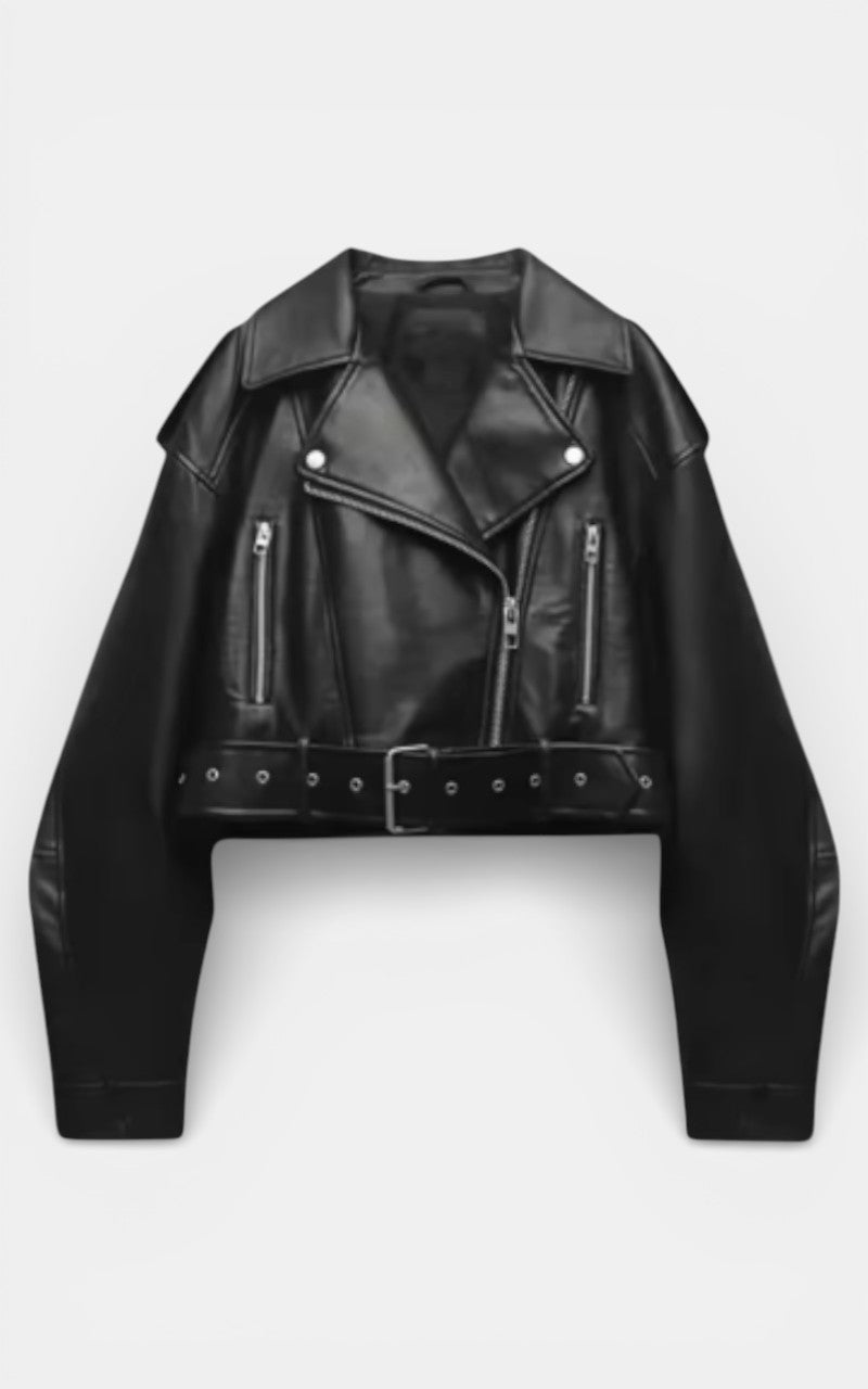 Retro Moto Belted Jacket