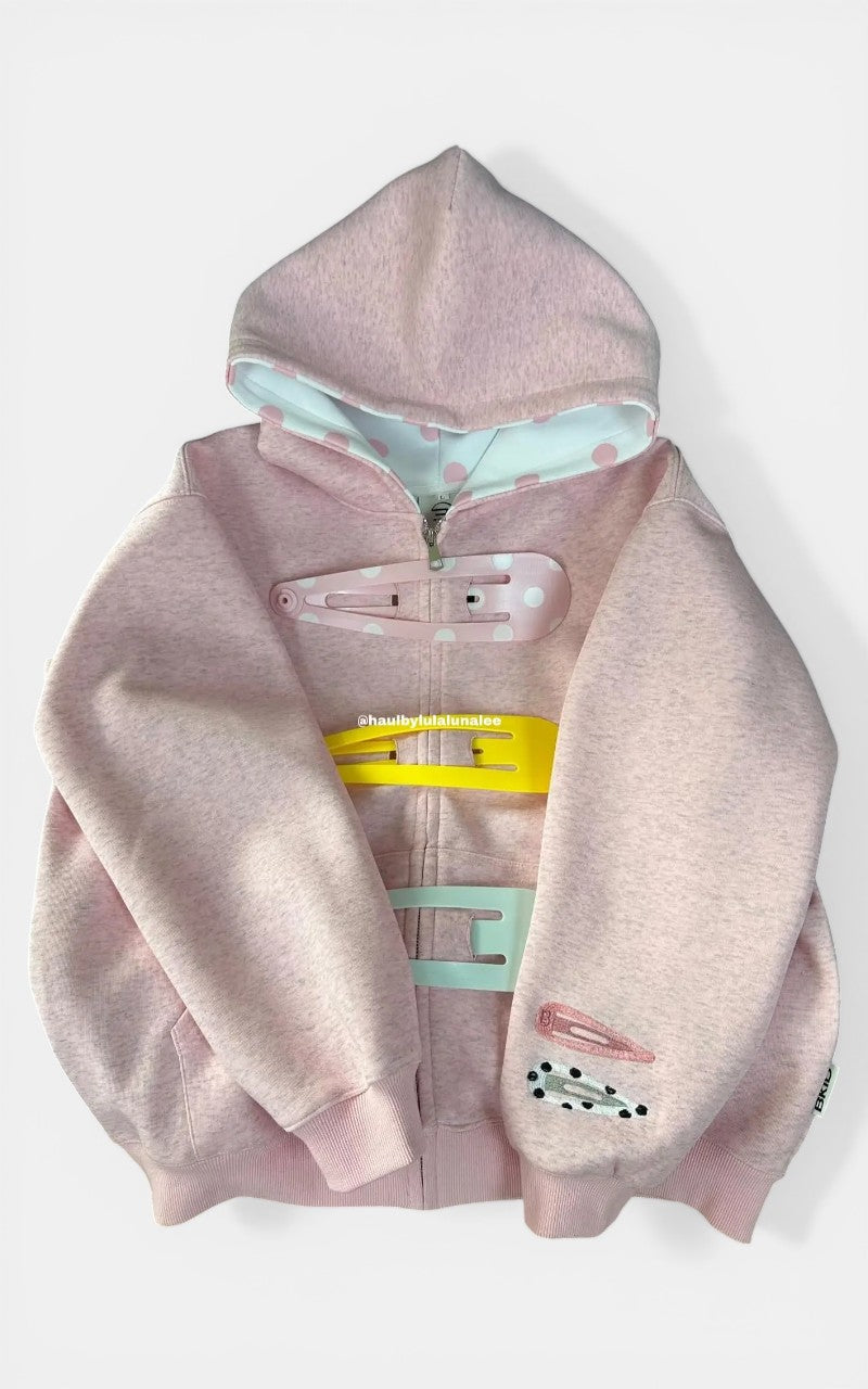 Retro Polka Dot Splice Hoodie