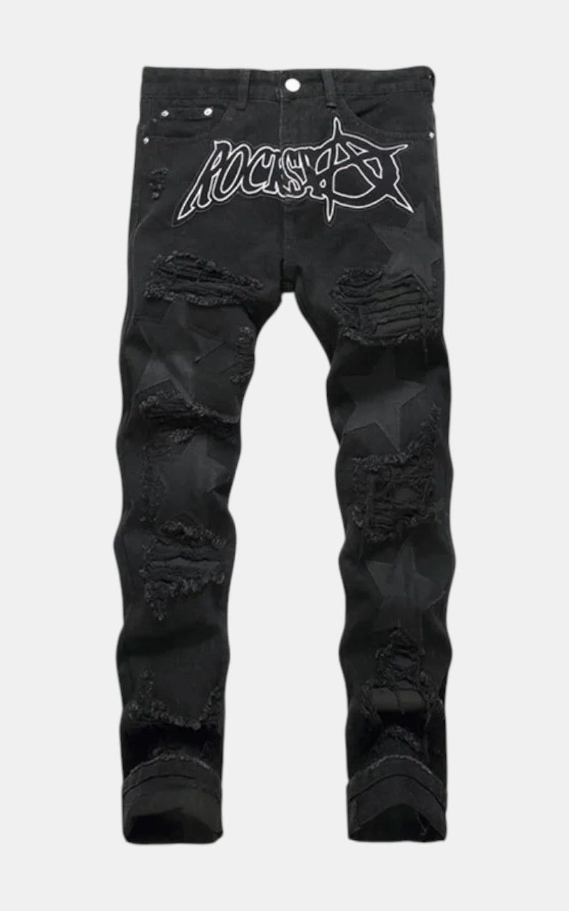 Retro Ripped Straight Jeans