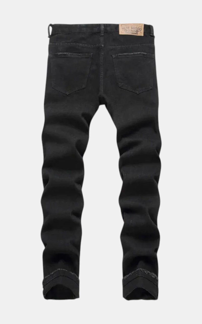 Retro Ripped Straight Jeans