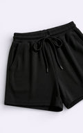 Ribbed Drawstring Casual Shorts
