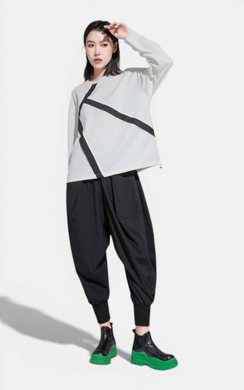 Ribbon Colorblock Sweatshirt