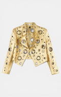 Rivet Cutout PU Jacket