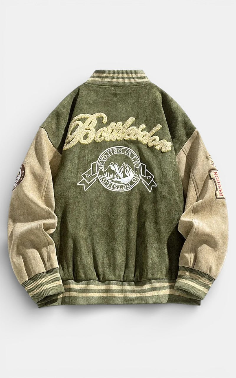 Embroidered Varsity Bomber Jacket