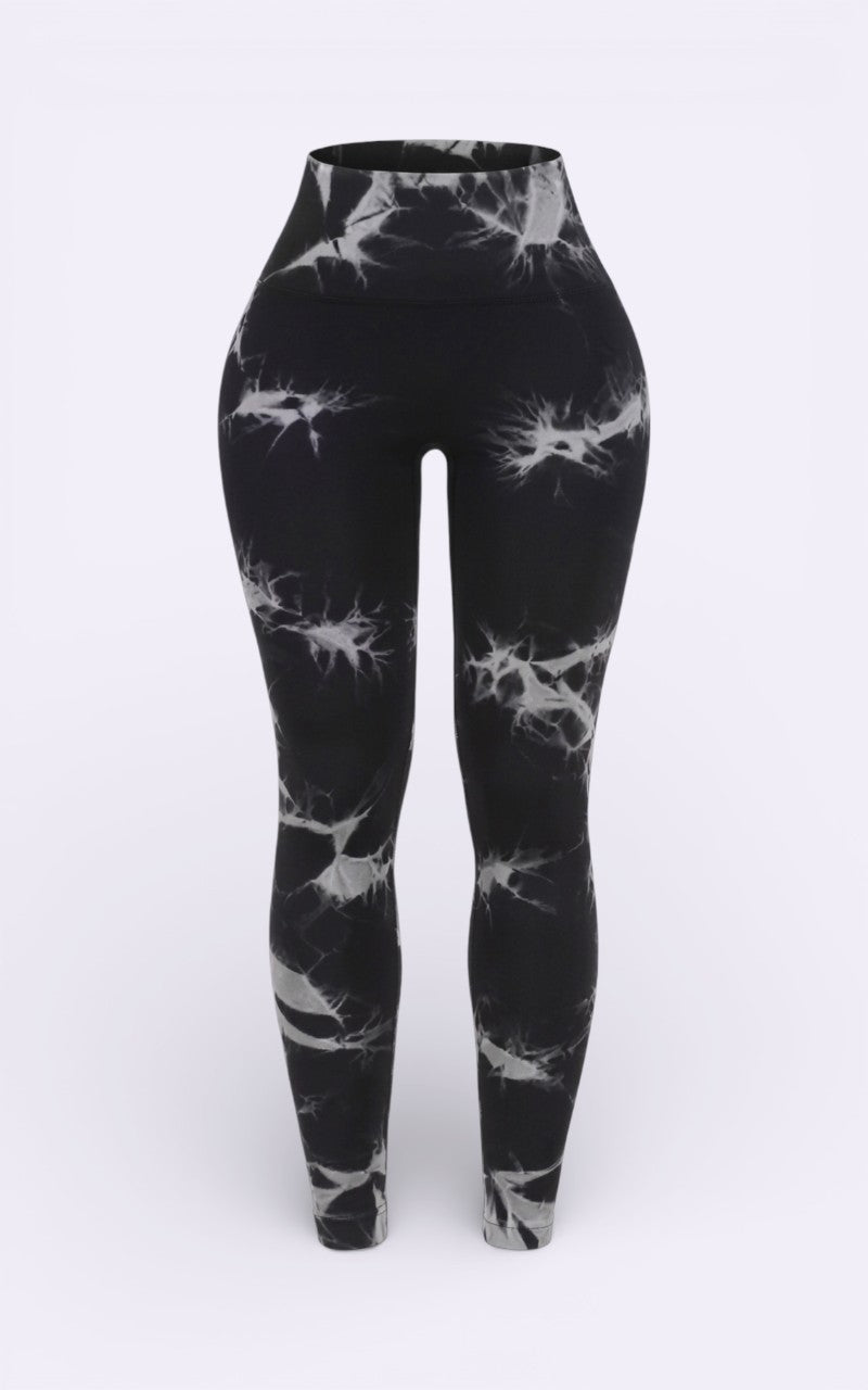 Scrunch Butt Leggings Tie-Dye Black