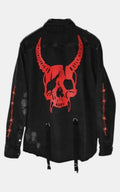 Skull Print Denim Jacket