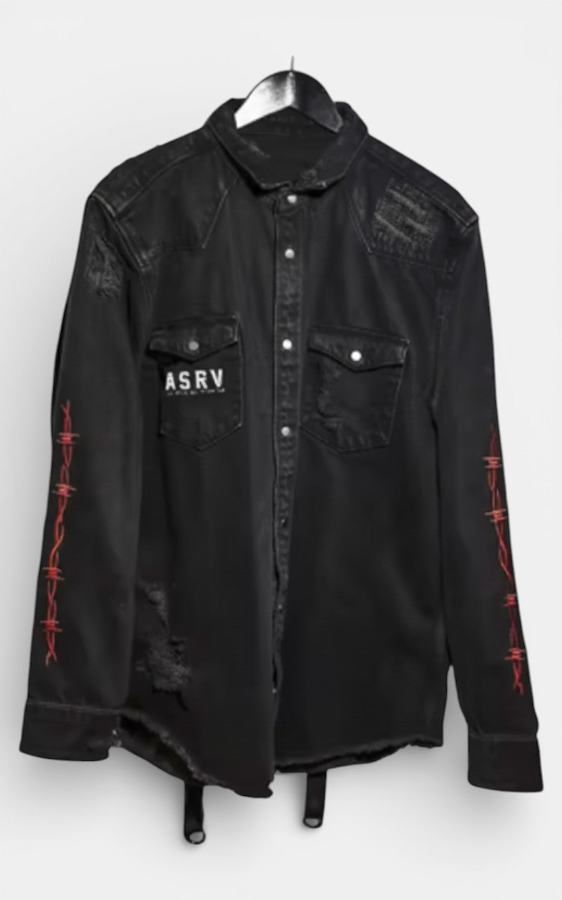 Skull Print Denim Jacket