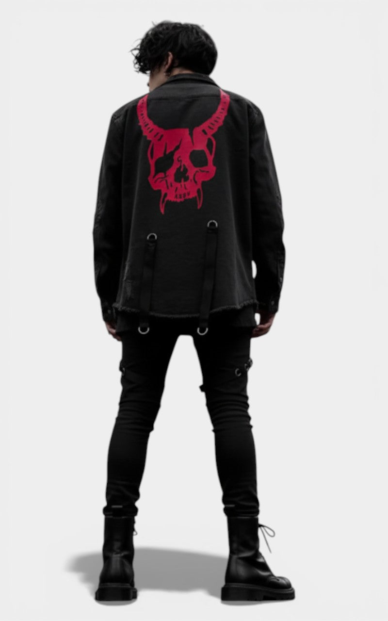 Skull Print Denim Jacket
