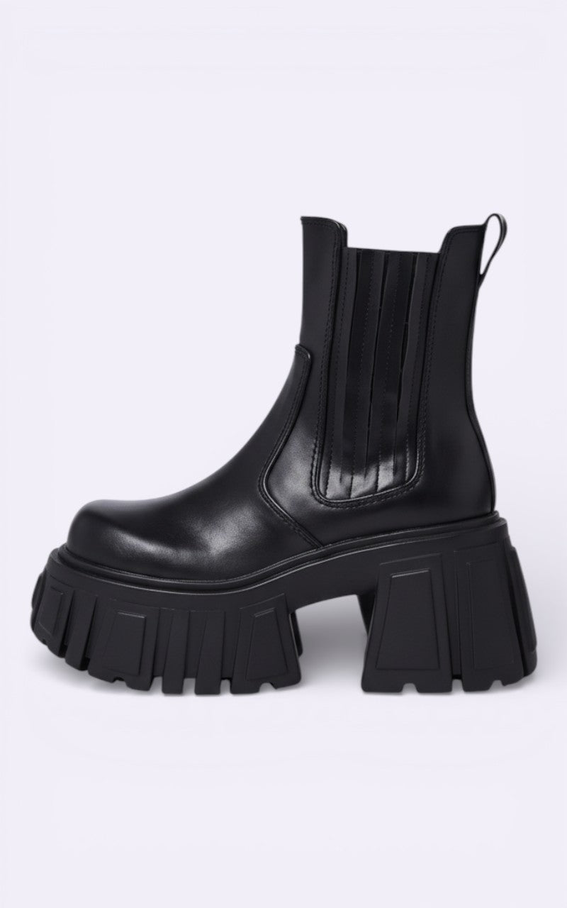 Super High Chunky Heel Platform Chelsea Boots