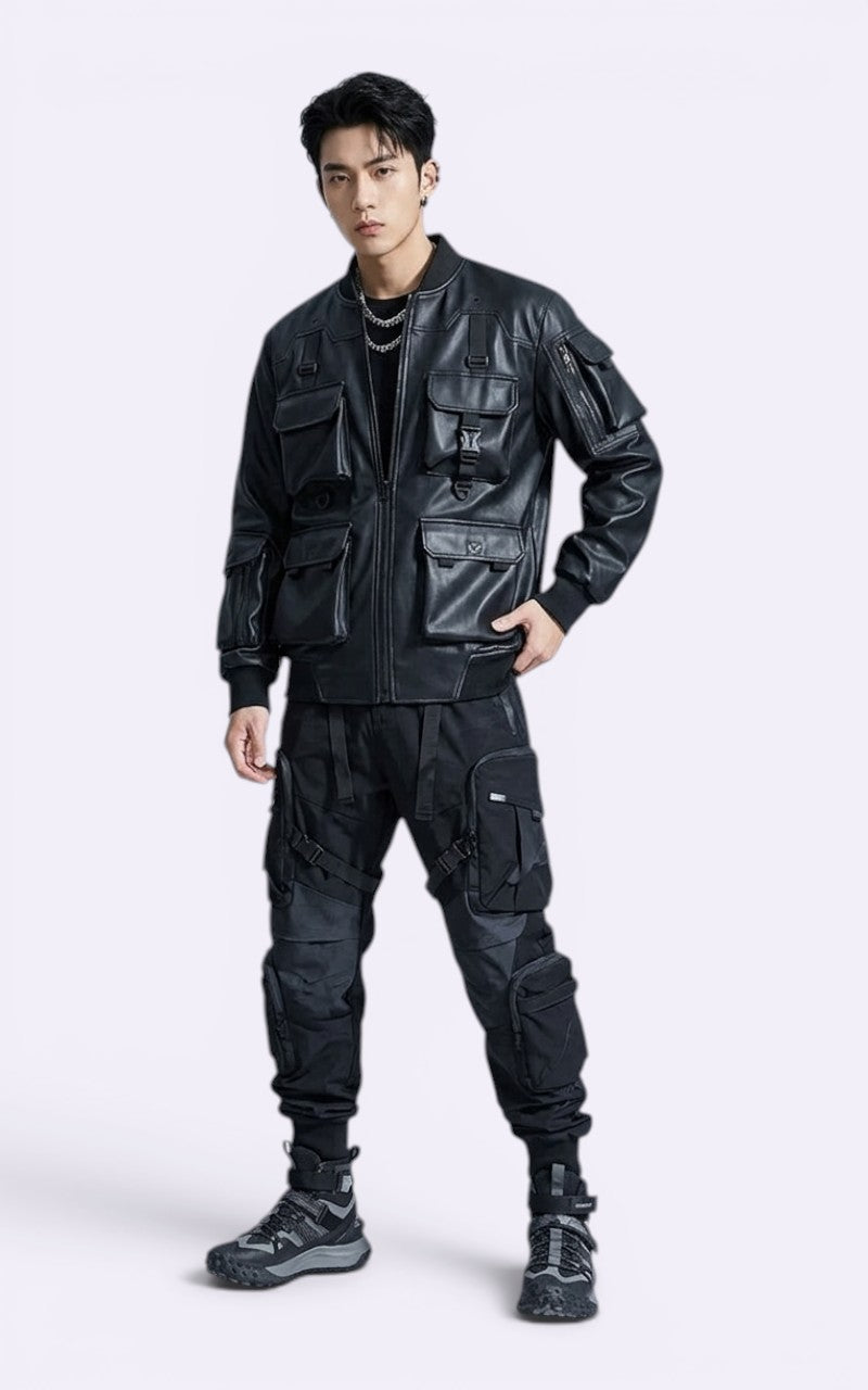 Techwear Cargo Bomber Jacket