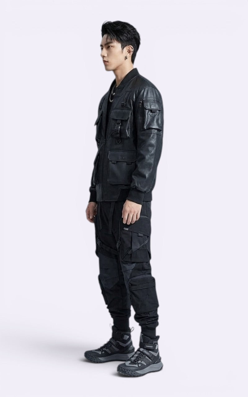 Techwear Cargo Bomber Jacket