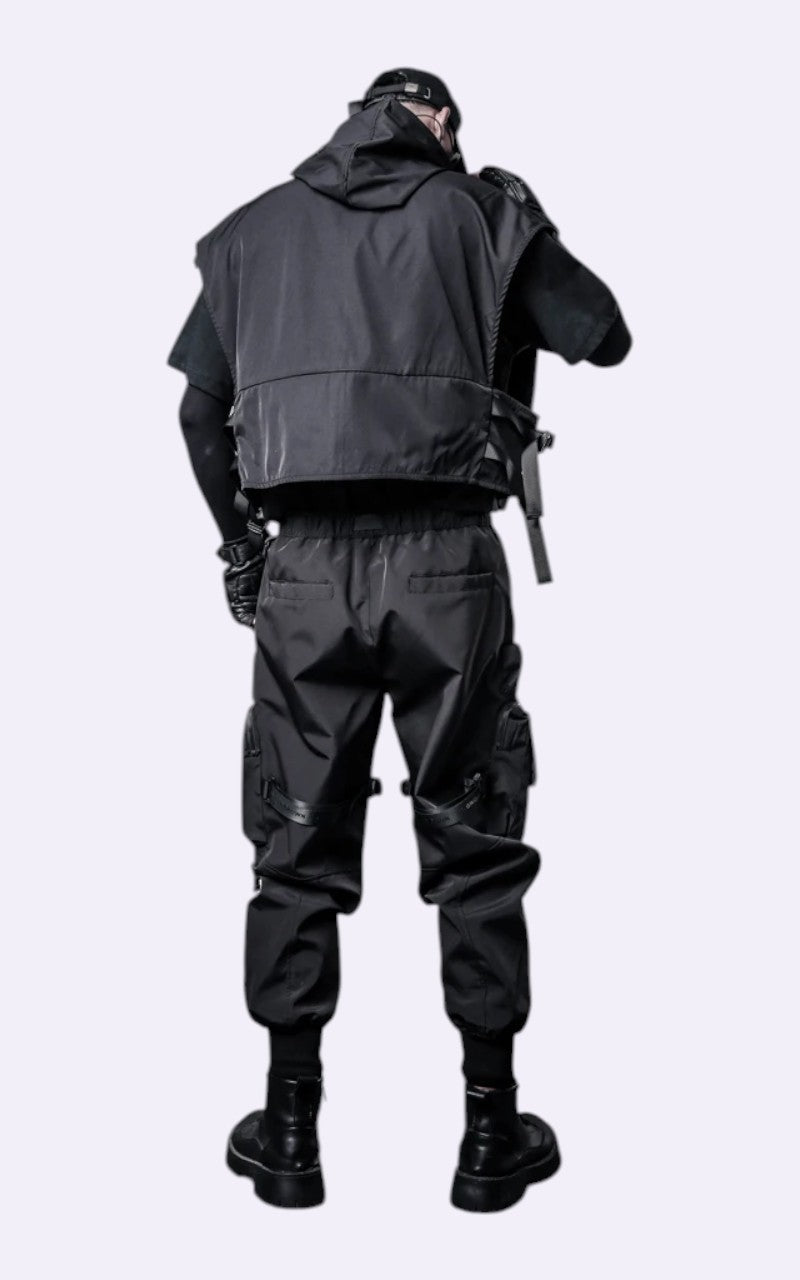 Techwear Hooded Cargo Vest