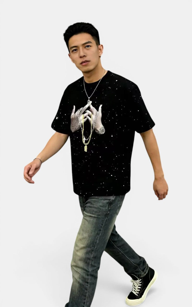 Heavyweight Glitter Graphic T-Shirt