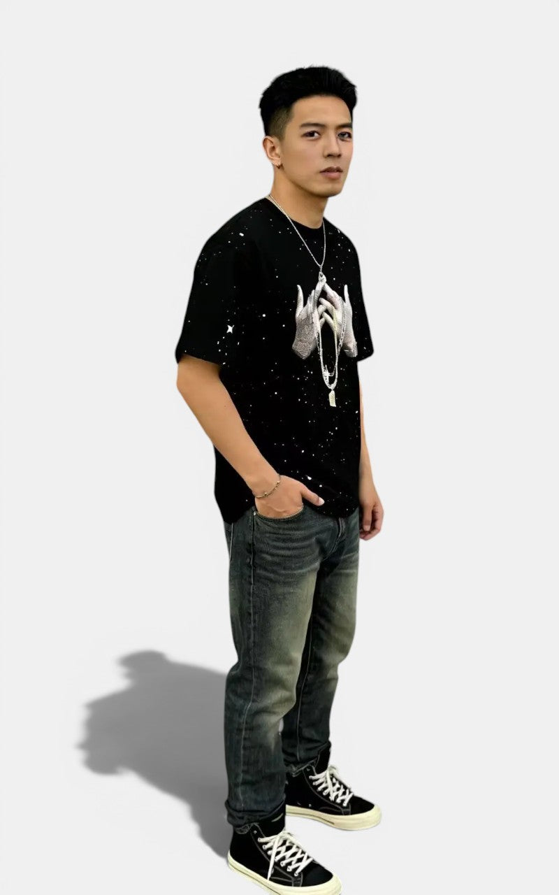 Heavyweight Glitter Graphic T-Shirt