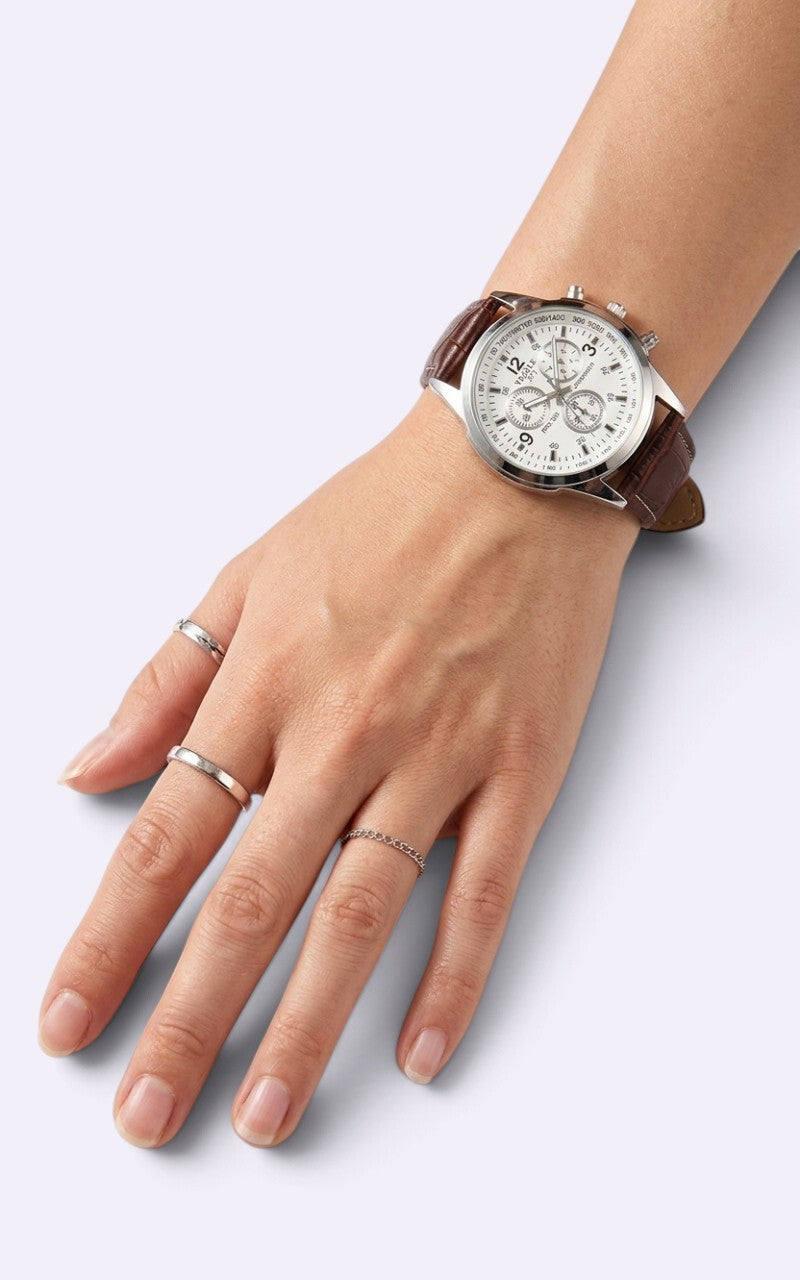 Techwear Minimalist Leather Watch
