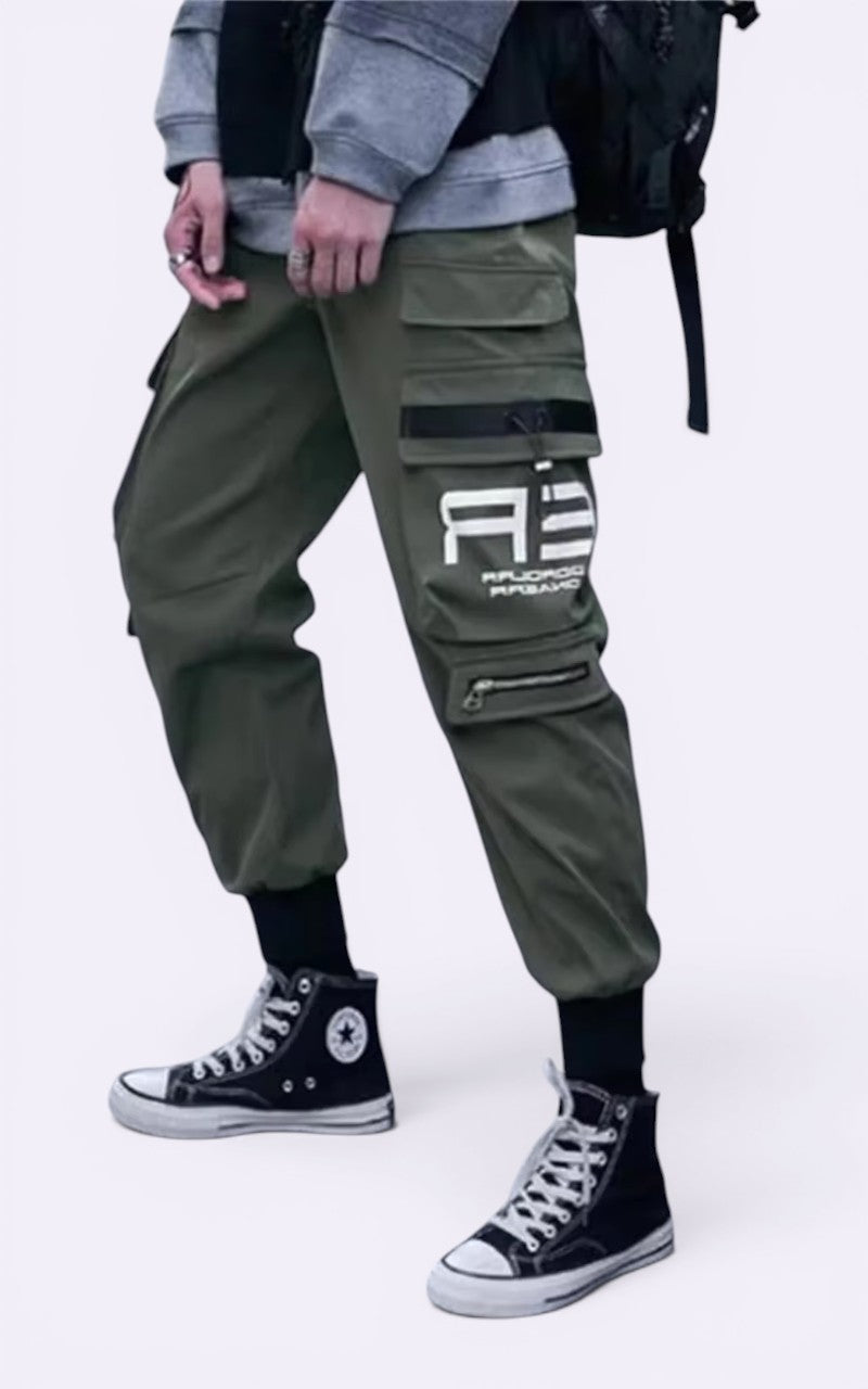 Techwear Ribbon Cargo Joggers