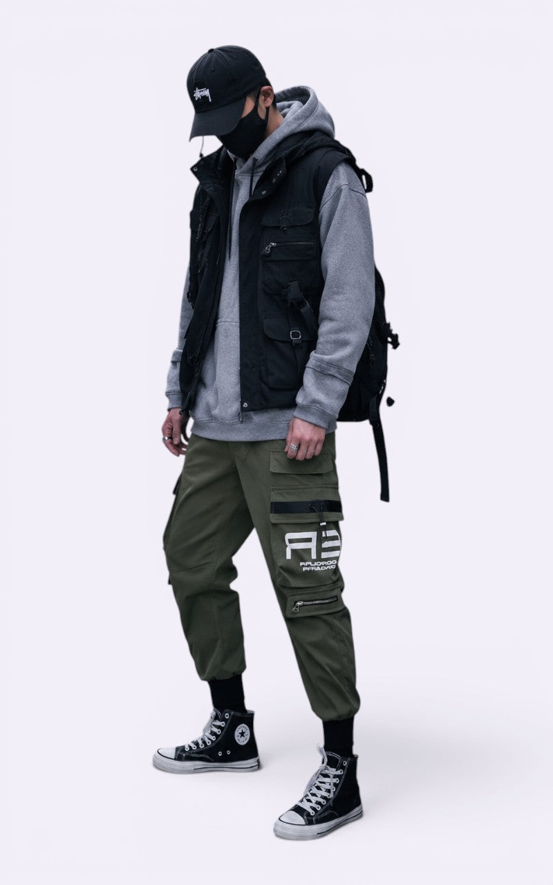 Techwear Ribbon Cargo Joggers