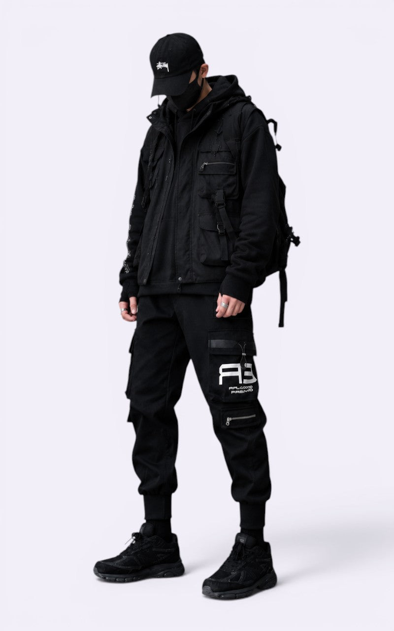 Techwear Ribbon Cargo Joggers