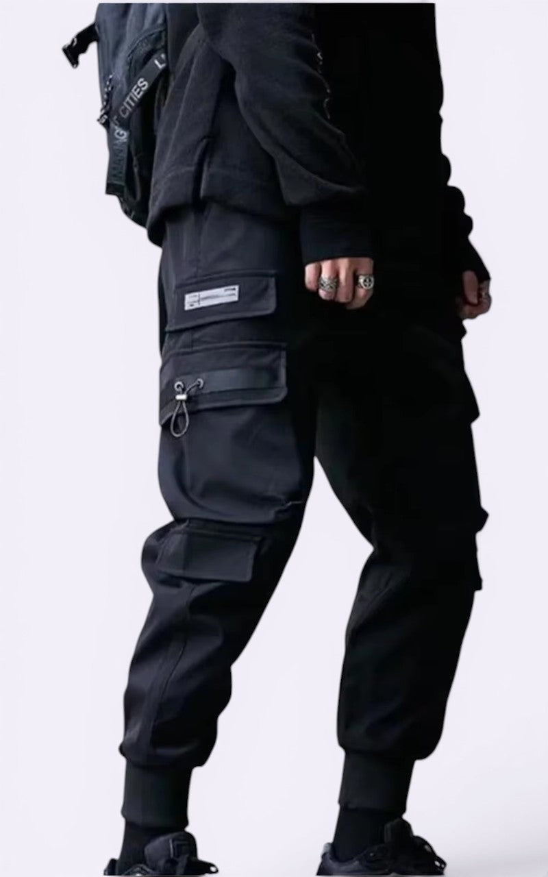 Techwear Ribbon Cargo Joggers