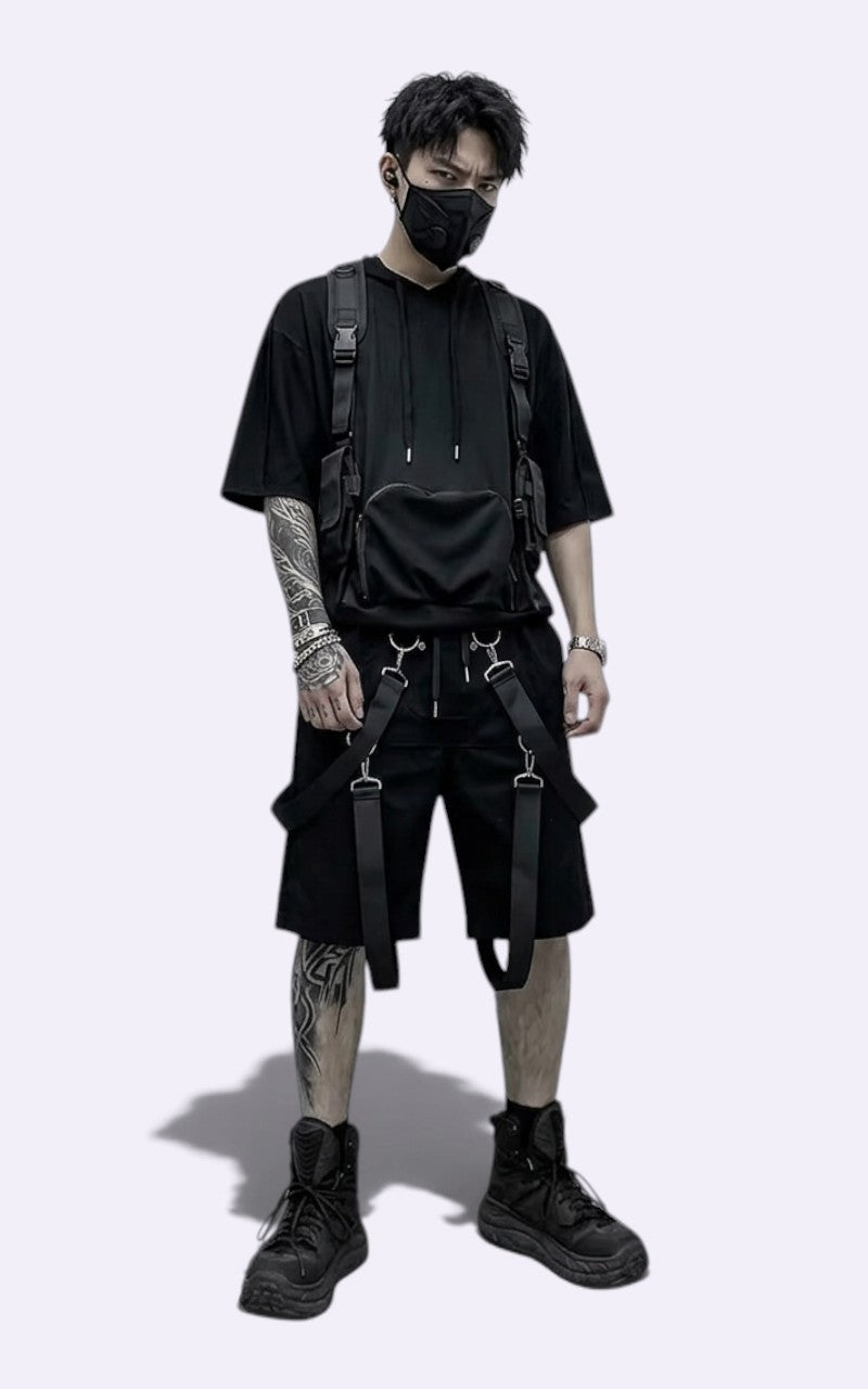 Techwear Ribbon Cargo Shorts