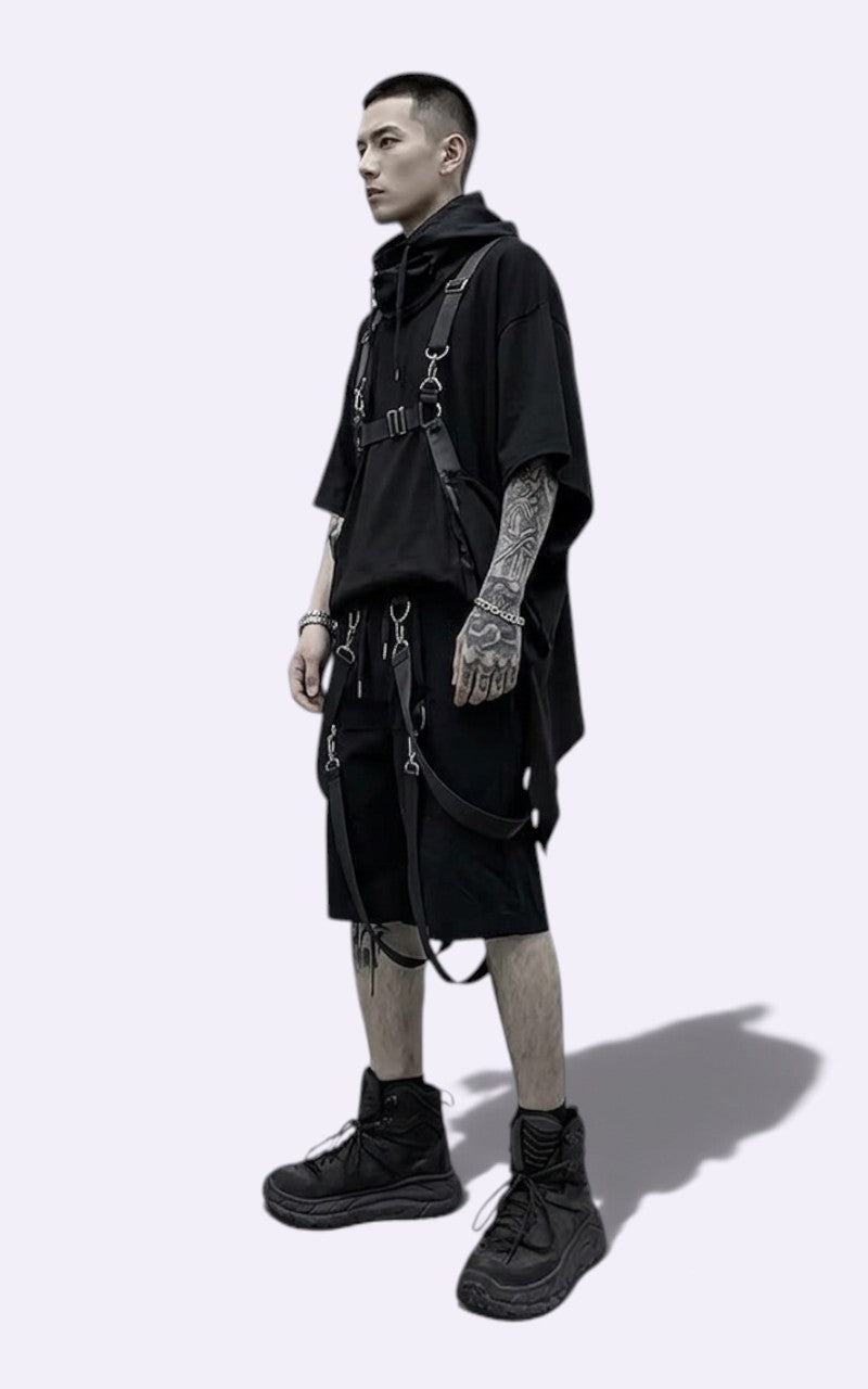 Techwear Ribbon Cargo Shorts