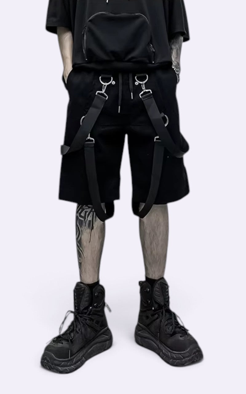 Techwear Ribbon Cargo Shorts
