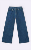 Vintage Washed Wide-Leg Denim Jeans