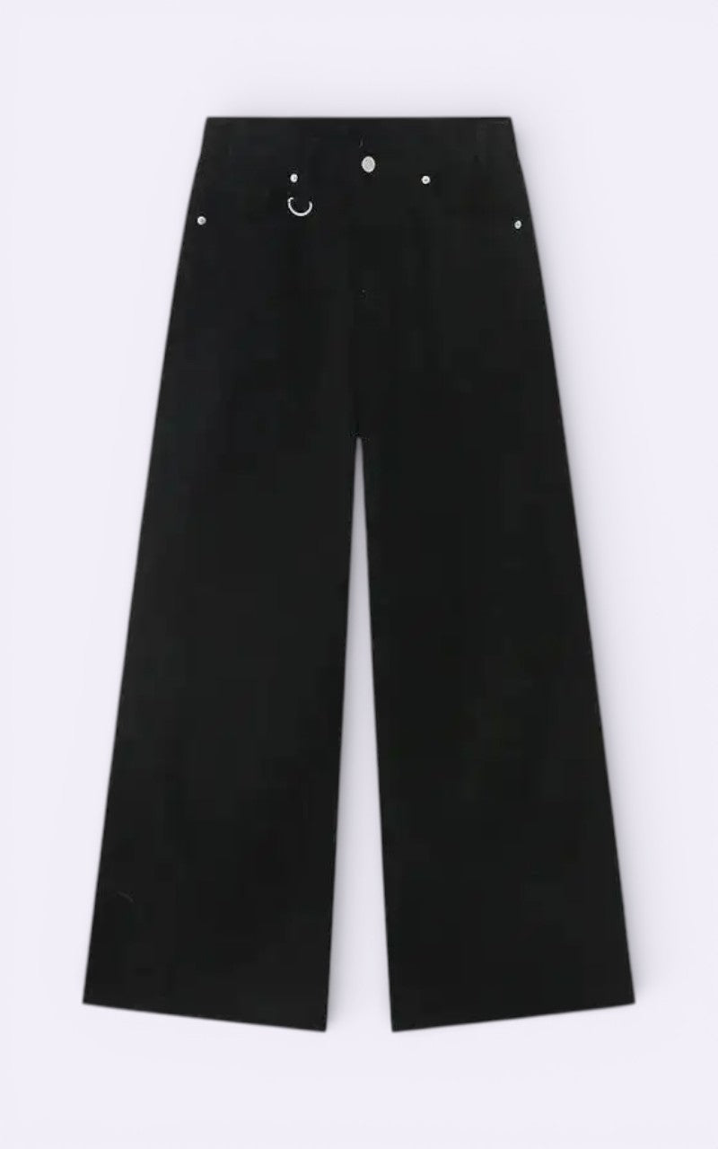 Vintage Washed Wide-Leg Denim Jeans