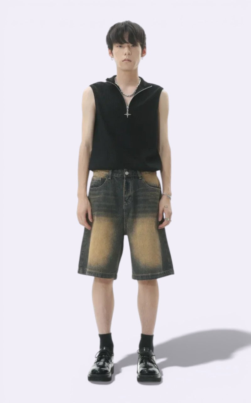Vintage Y2K Wide-Leg Denim Shorts