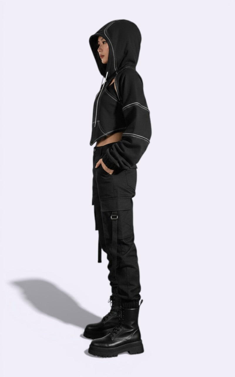 Y2K High Street Color Block Hoodie