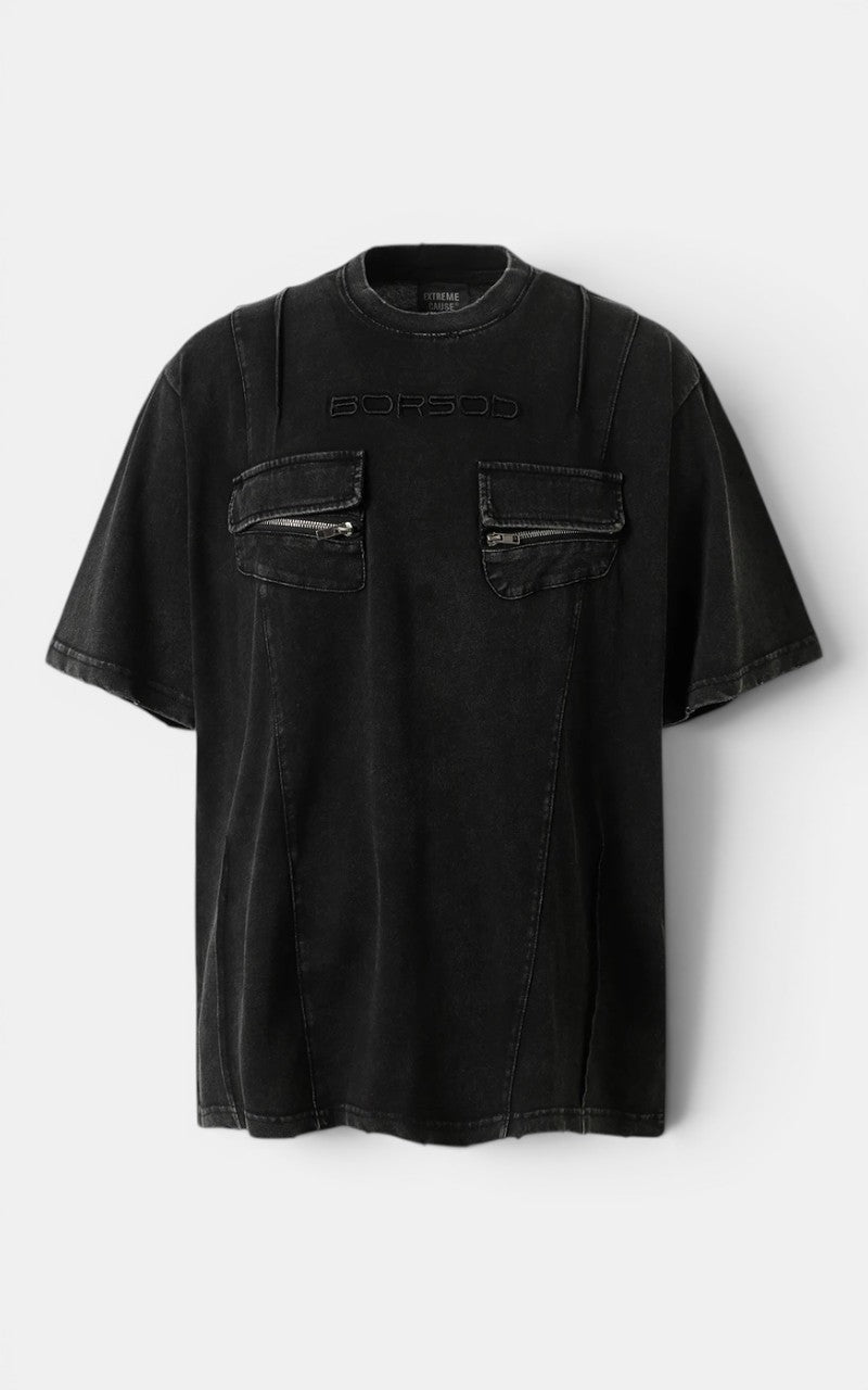 Y2K Patchwork Cargo T-Shirt