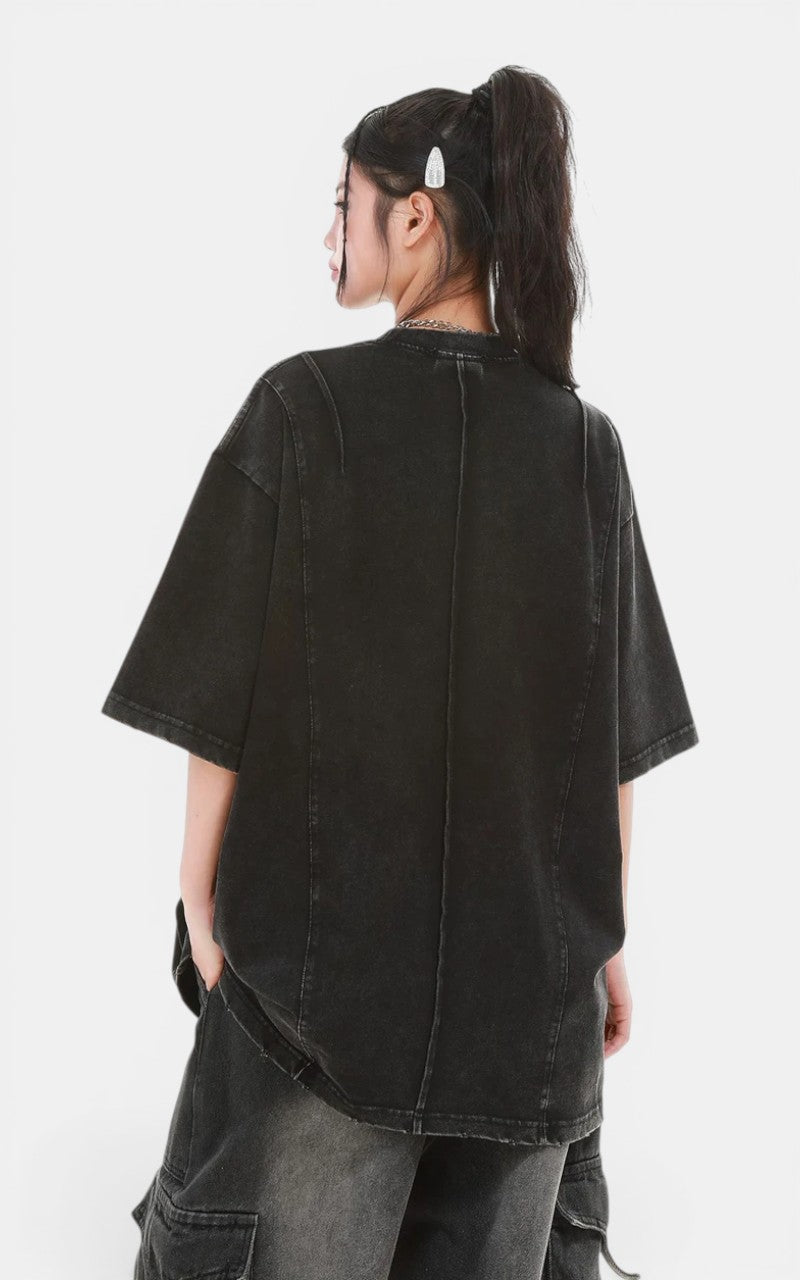 Y2K Patchwork Cargo T-Shirt