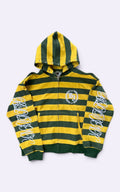 Y2K Rivet Stripe Zip Hoodie