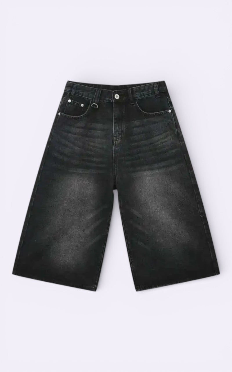 Y2K Vintage Wide-Leg Denim Shorts