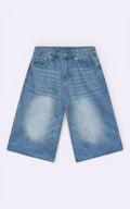 Y2K Vintage Wide-Leg Denim Shorts