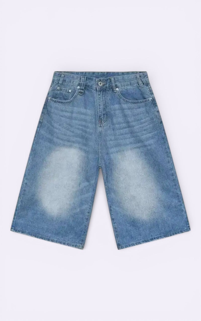 Y2K Vintage Wide-Leg Denim Shorts