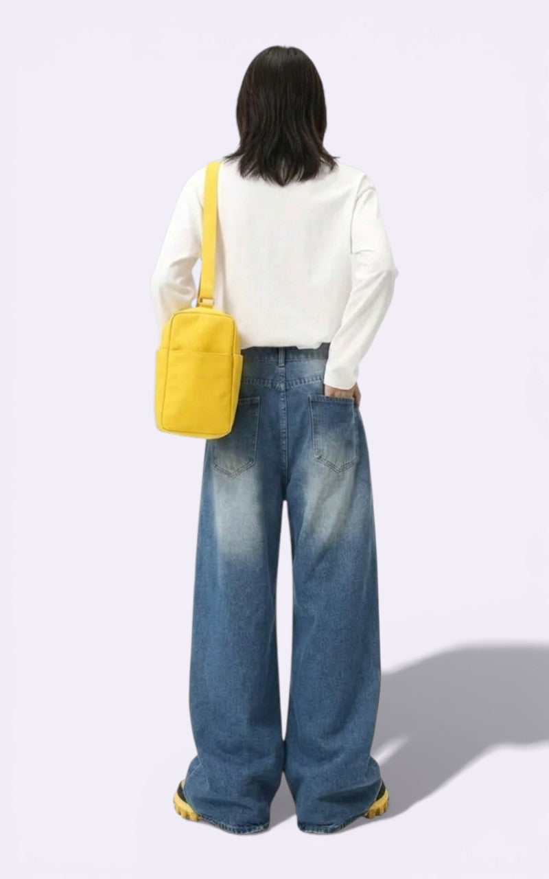 Y2K Washed Wide-Leg Denim Jeans