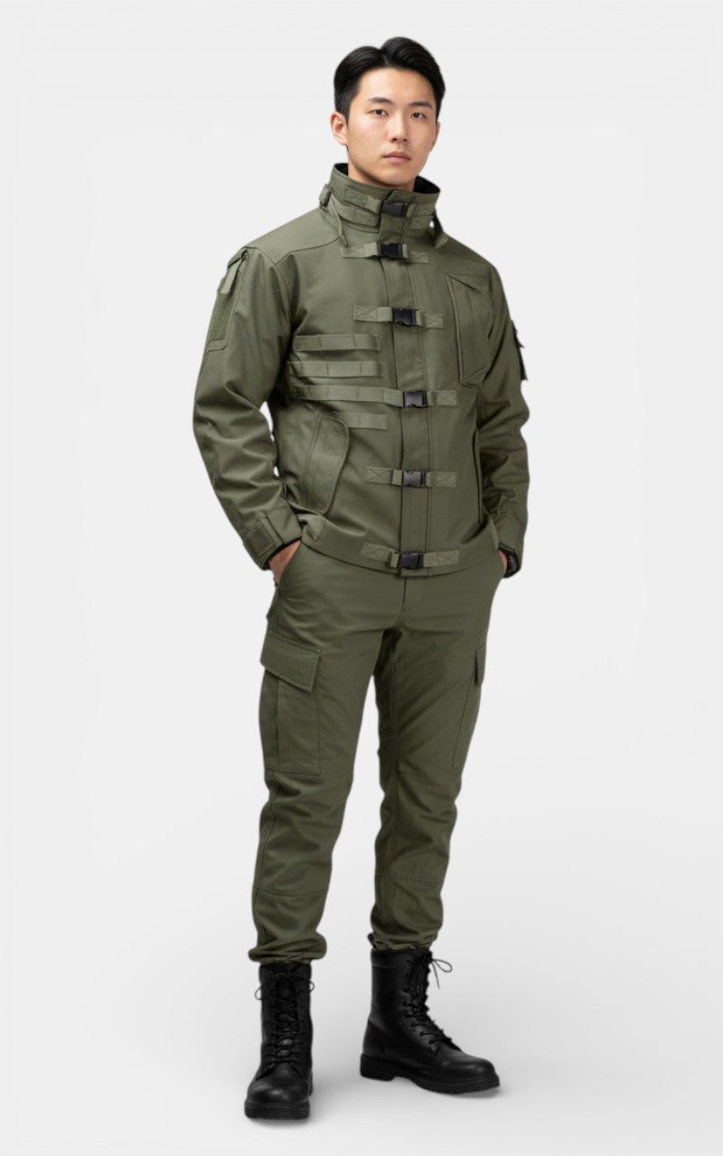 Stand Collar Cargo Utility Jacket