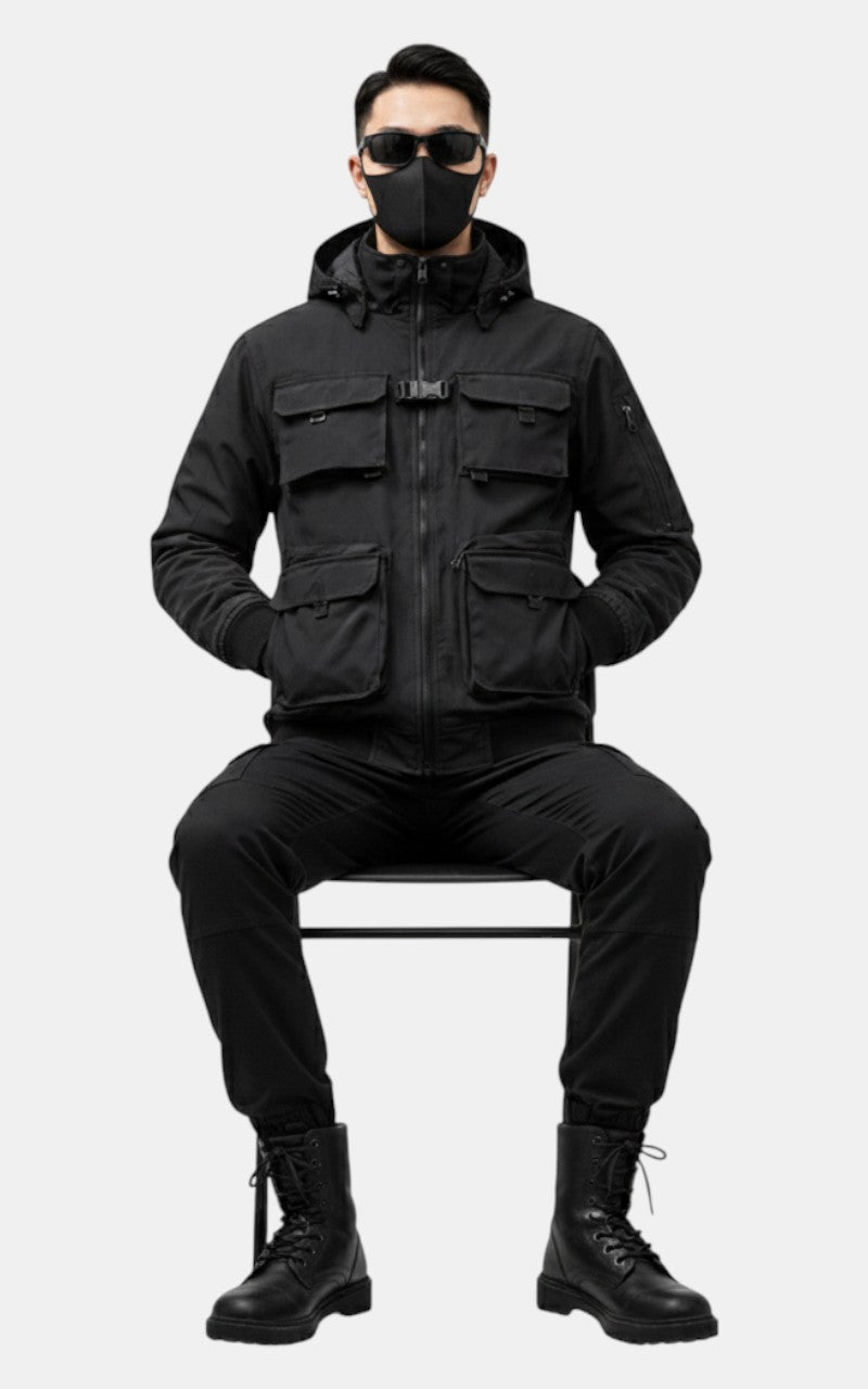 Ribbon Buckle Tech Cargo Jacket