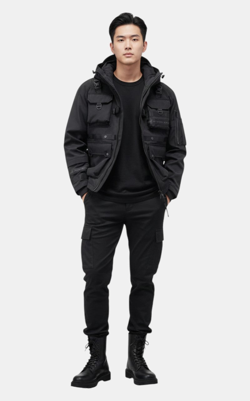 Hooded Multi-Pocket Utility Jacket