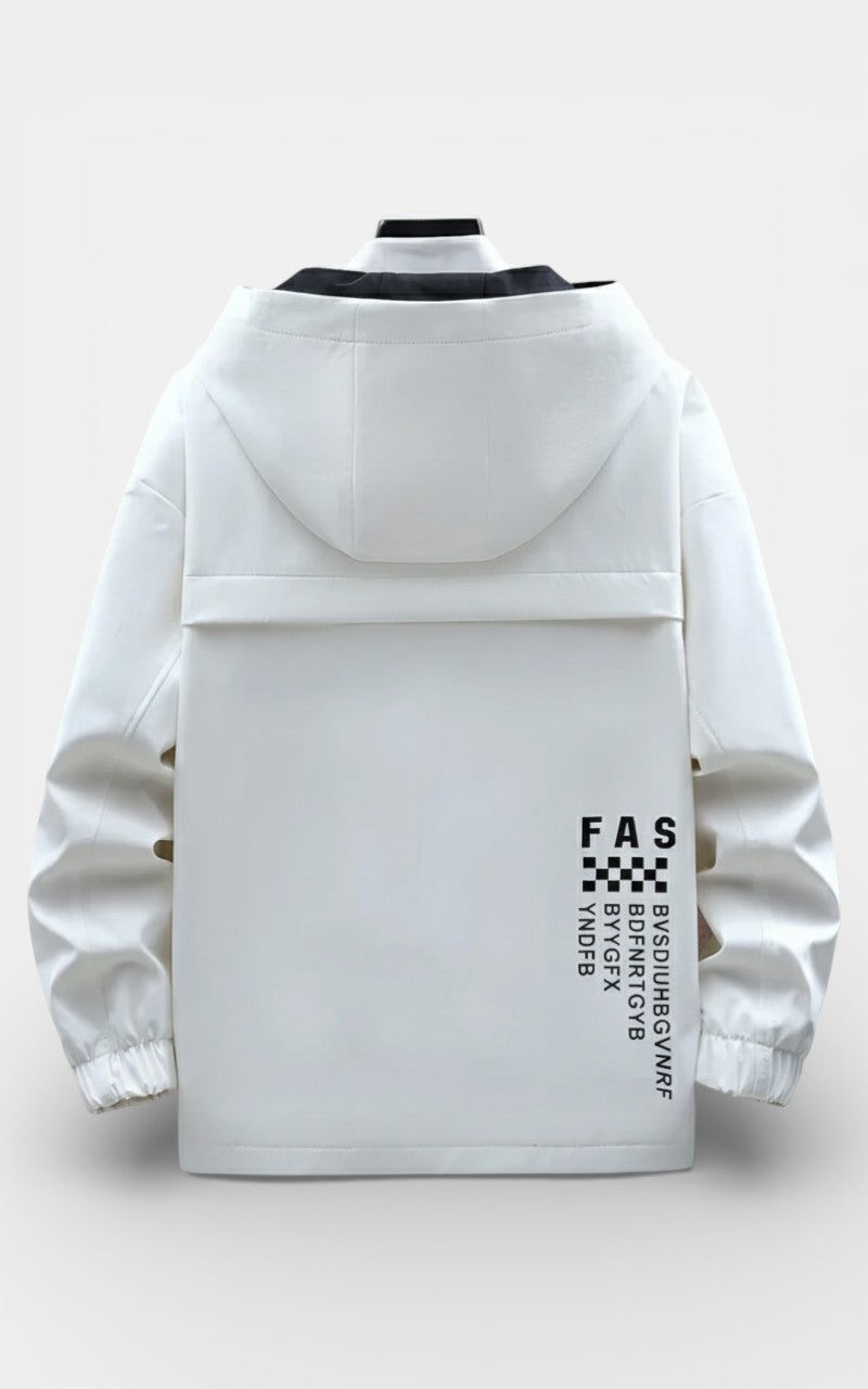 Asymmetric Zip Hooded Jacket