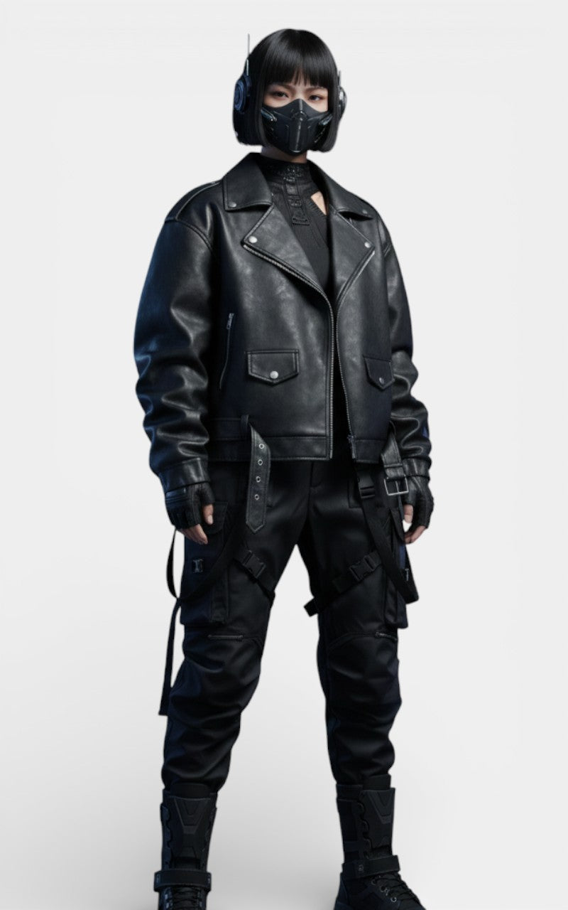 Retro Moto Belted Jacket