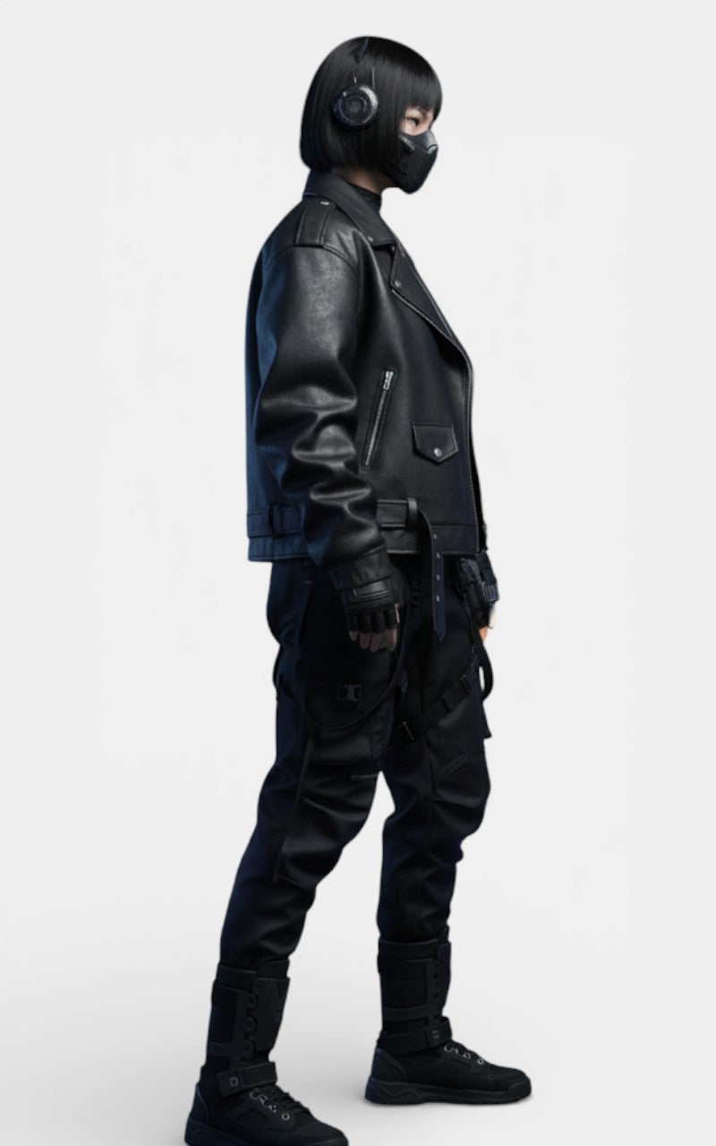 Retro Moto Belted Jacket