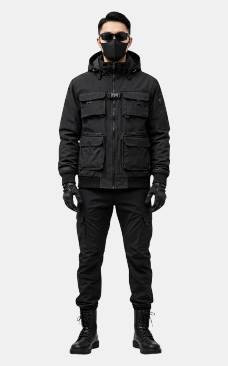Ribbon Buckle Tech Cargo Jacket